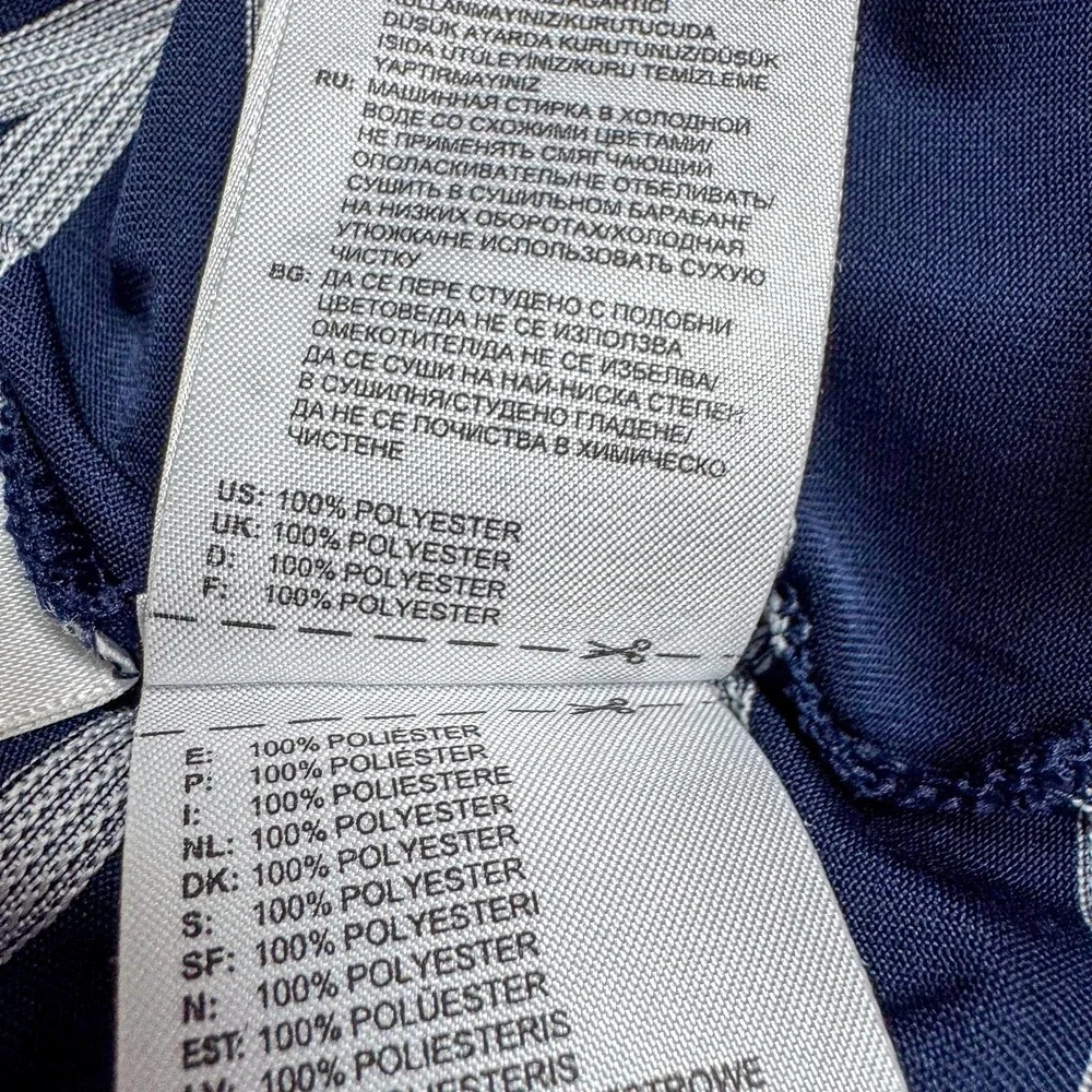 Adidas Golf Polo Shirt Mens Large Blue‎ Stripe ClimaCool Stretch Performance Top